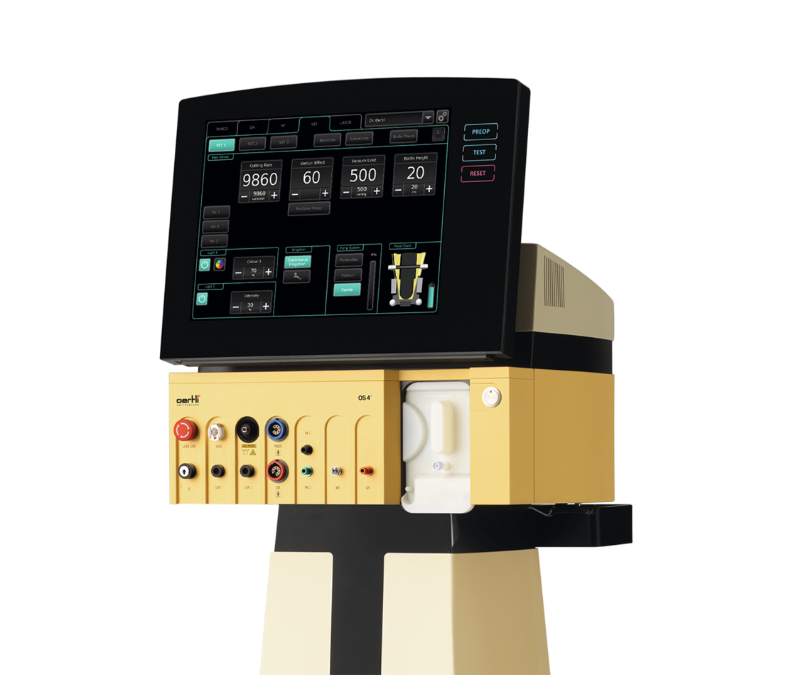 OS 4 vitreoretinal cataract system The ophthalmic system OS4 side view (VCS)